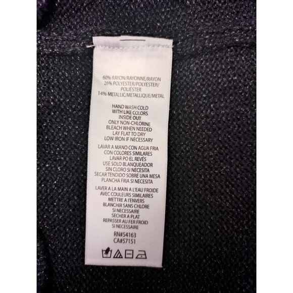 Calvin Klein Jeans Black Sleeveless Knit Top With Metallic Accents, Size S/P - Picture 4 of 8